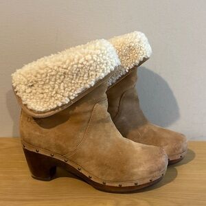 UGG W LYNNEA FOLD OVER BOOTS Brown Boho Style Sz 7 Women’s